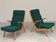 Paire de fauteuils ULUV bois et tissu vert bouclette