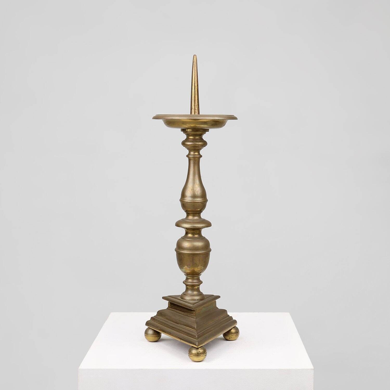 Large French Church Candlestick in Bronze, 1890s