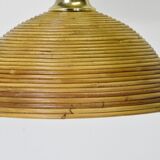 Vintage pendant lamp in bamboo and wicker, 1960s.