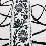 Square cushion, cover and insert, black and white. Ella model.