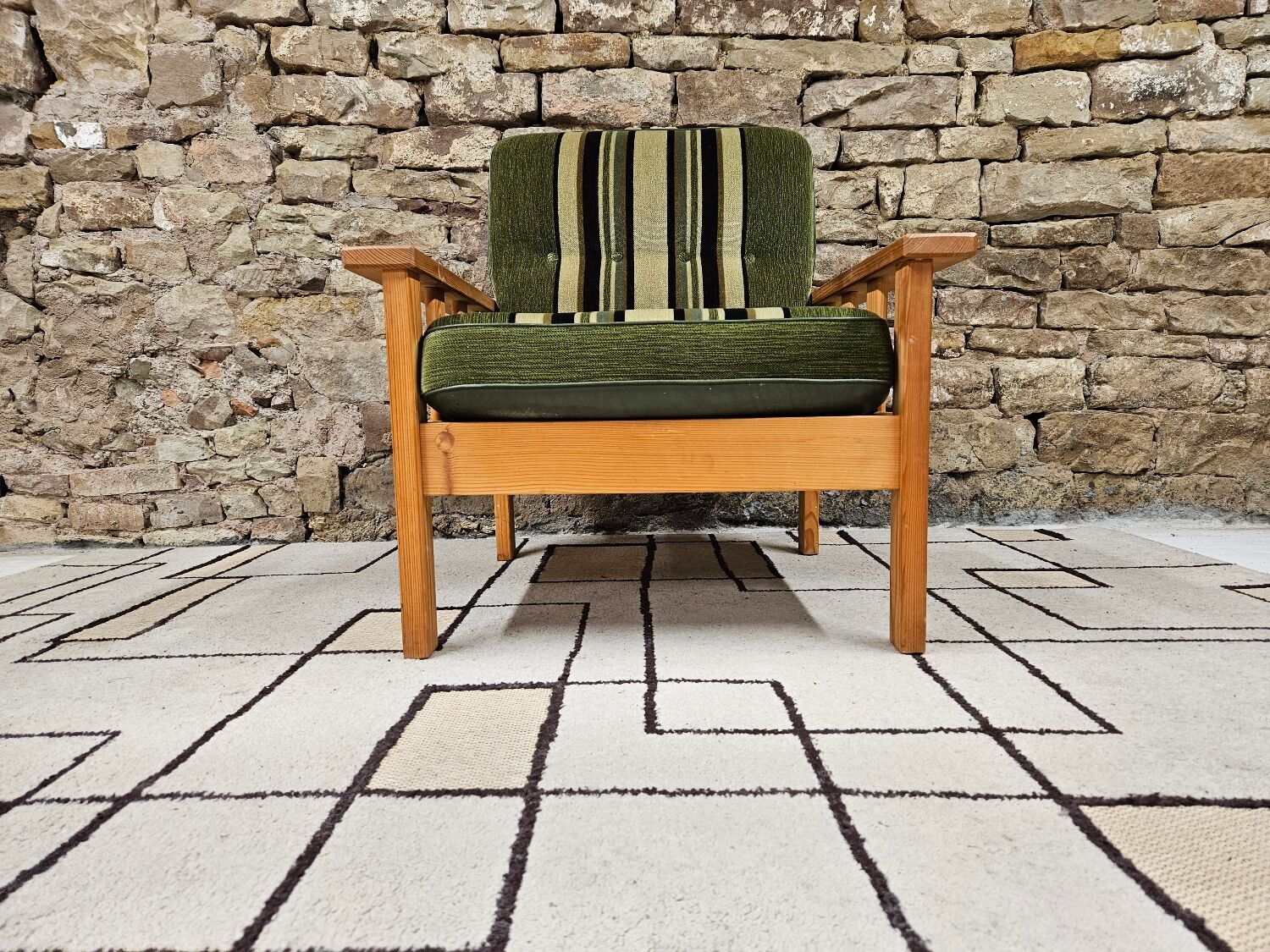 Pine fireside chair 1970