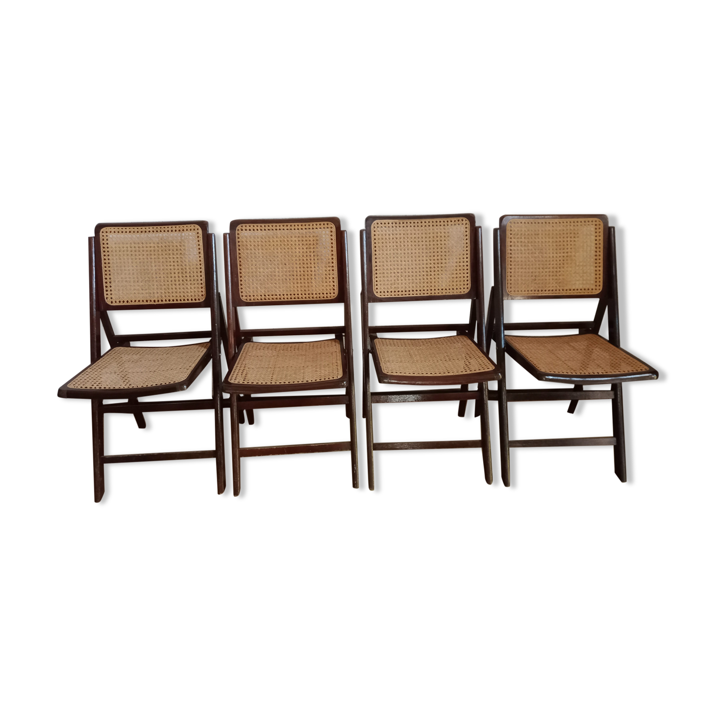 70s folding chairs canning chairs set of four