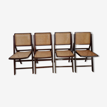 70s folding chairs canning chairs set of four