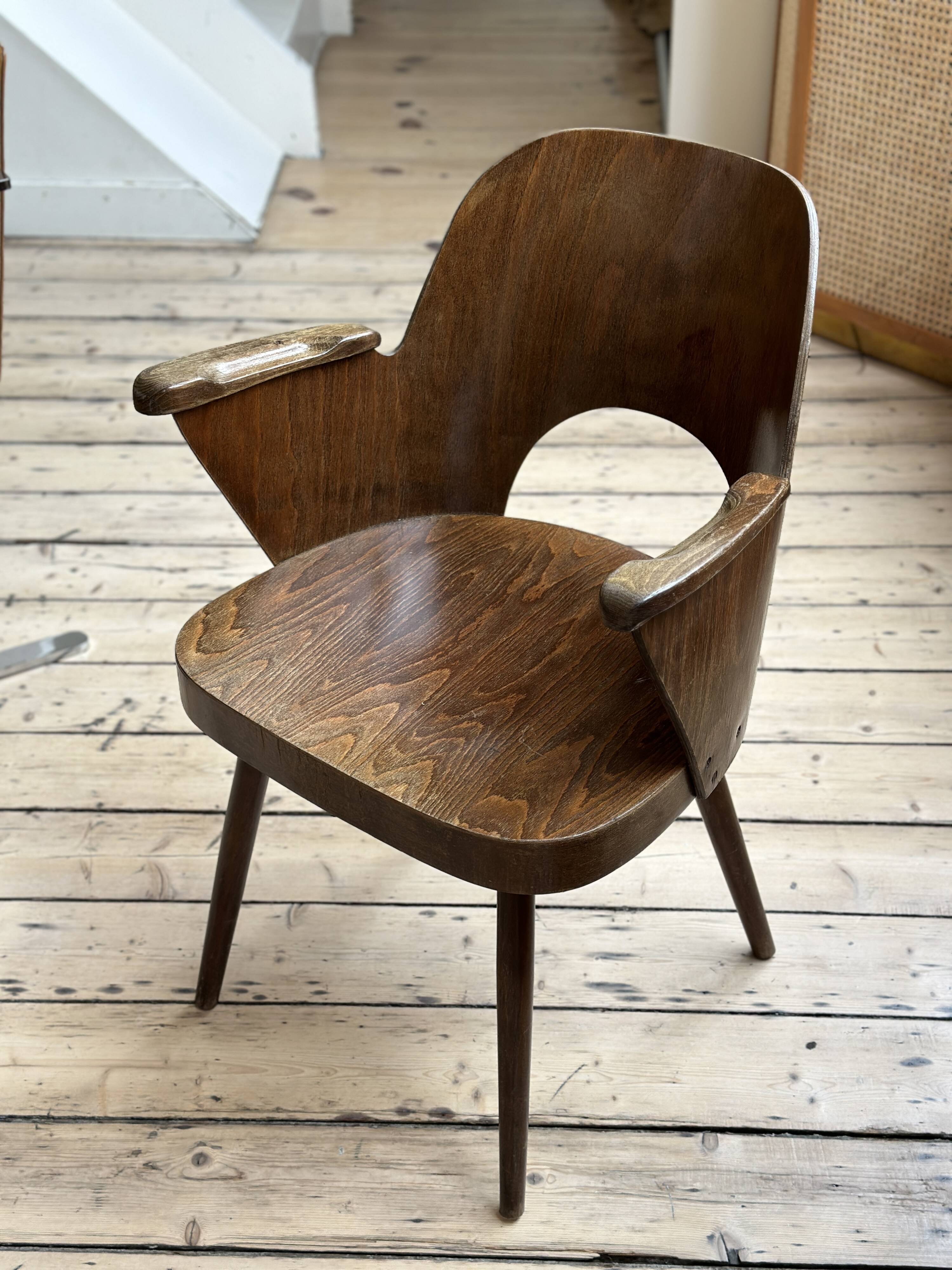 Lubomir Hofmann wooden armchair with armrests