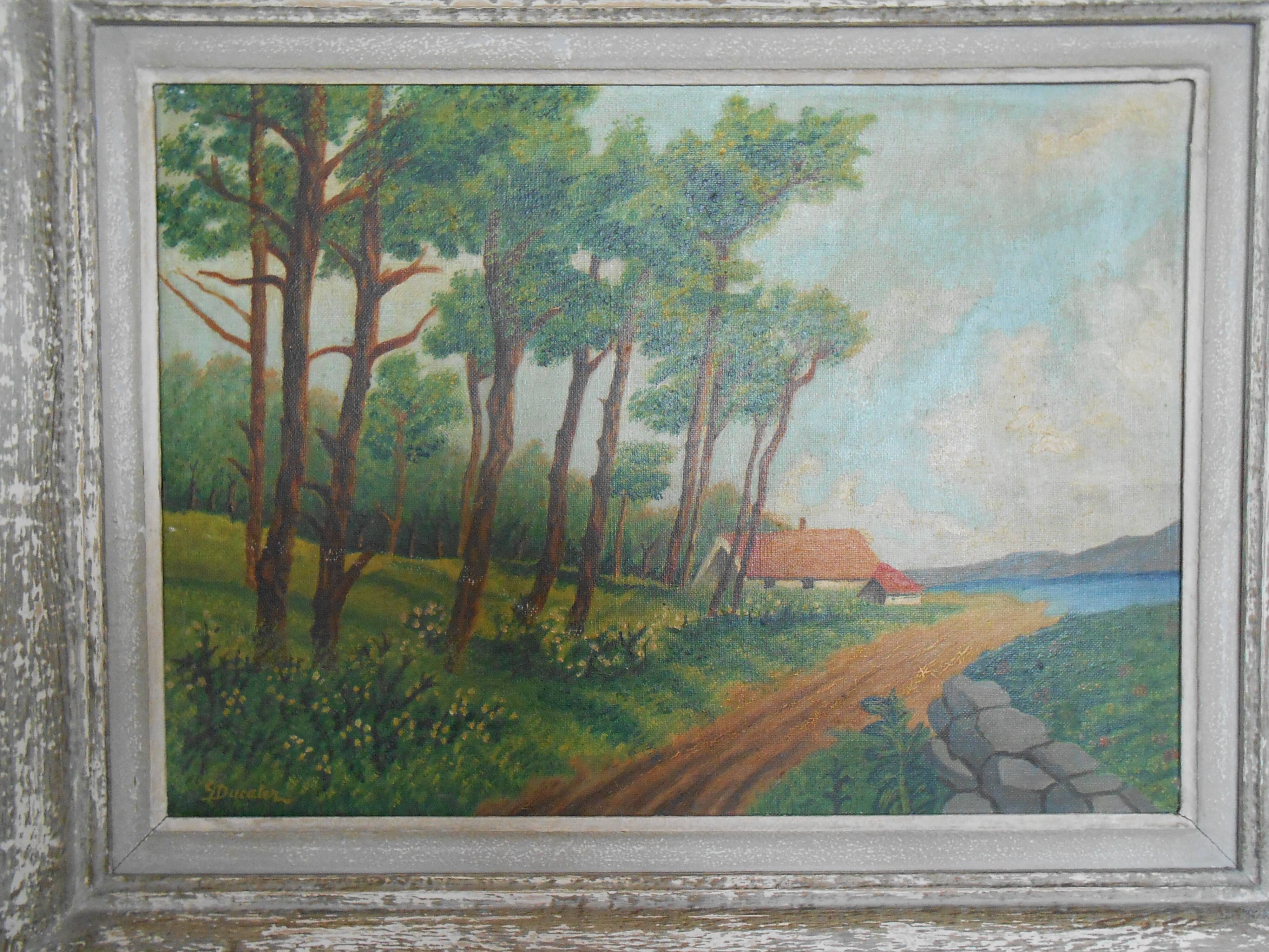 Countryside landscape, oil painting