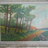 Countryside landscape, oil painting