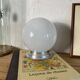 Ceiling light or wall light with white opal glass globe, 20 cm, aluminium rose.