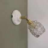 Vintage tulip wall lamp in molded glass