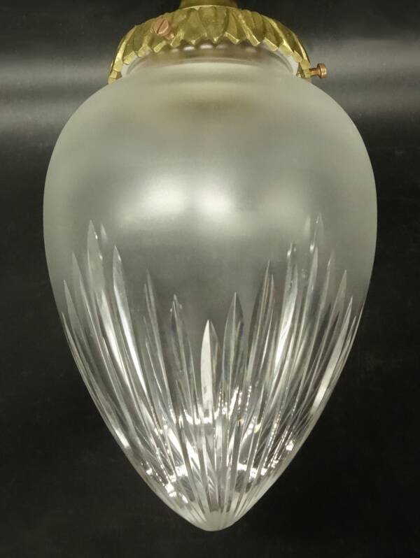 Louis XV style pointed ceiling light/suspension - bronze & glass
