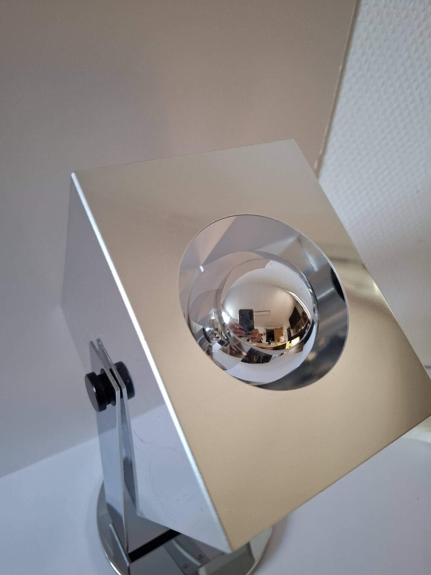 Lampe métal chromé 70's