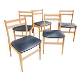 Set of 5 Scandinavian chairs