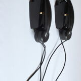 Streamline design bakelite intercom telephones by Aiea Antwerp, Belgium 1940s, set of 2.
