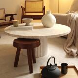 Table basse circulaire Omega - Travertin Naturel