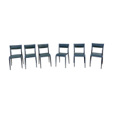 Series of 6 Industrial School Chairs - stackable