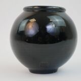 Black ceramic ball vase from Biot