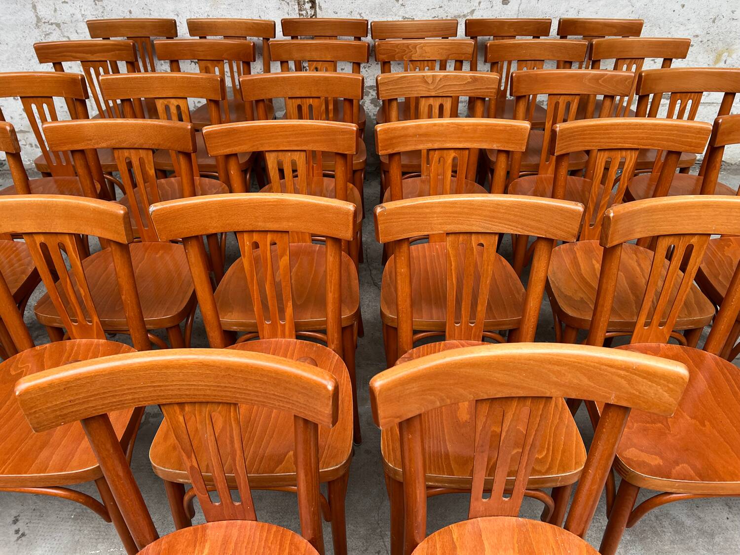 Set of 32 vintage bistro chairs