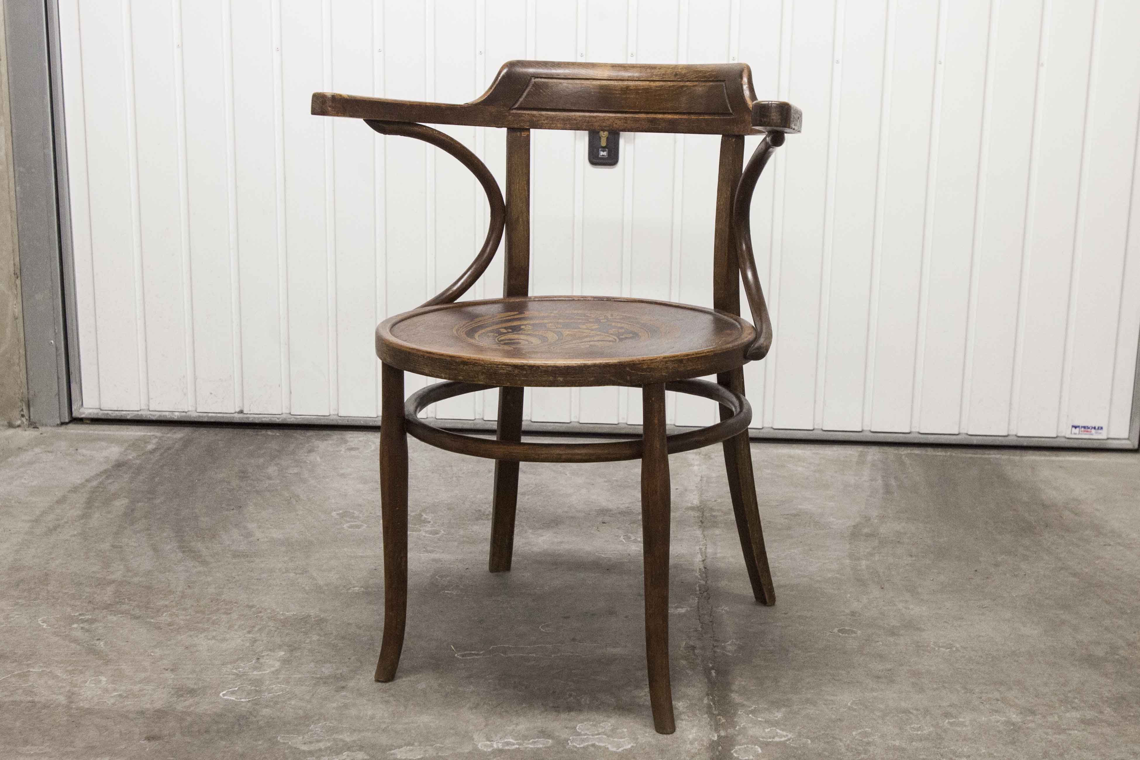 Office chair Baumann 1914 curved wood