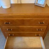 Très belle commode vintage en chêne miel