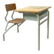 Vintage 1960s school desk – Antique wooden and metal aqua green desk – Retro school furniture – Vintage children's desk