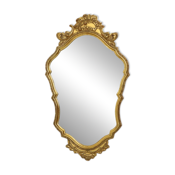 Miroir en feuille d'or classique Miroir crêté Baroque Deknudt
