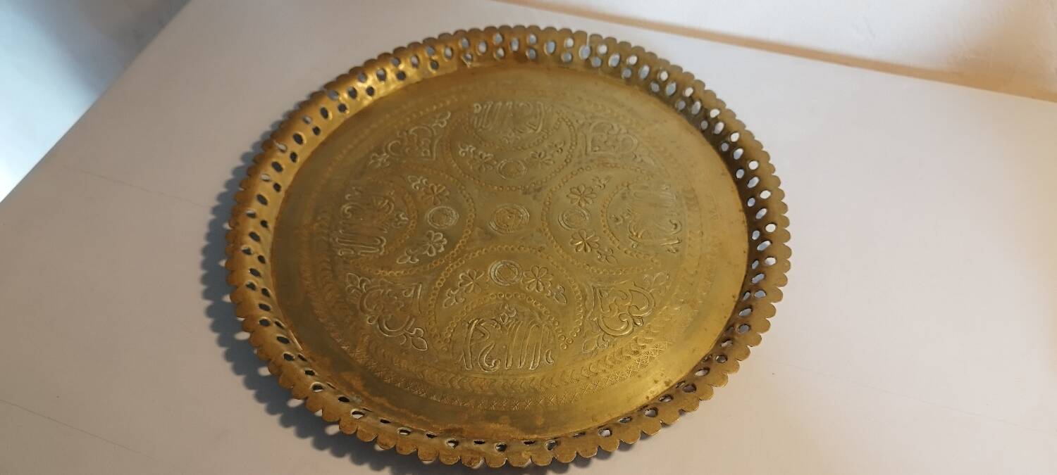 Oriental brass tray