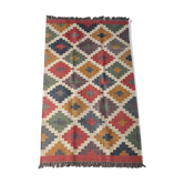 Tapis kilim en toile de jute et coton - 90cm x 150cm