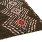 Hand-Knotted Tribal Unique 173 cm x 238 cm Brown Wool Carpet