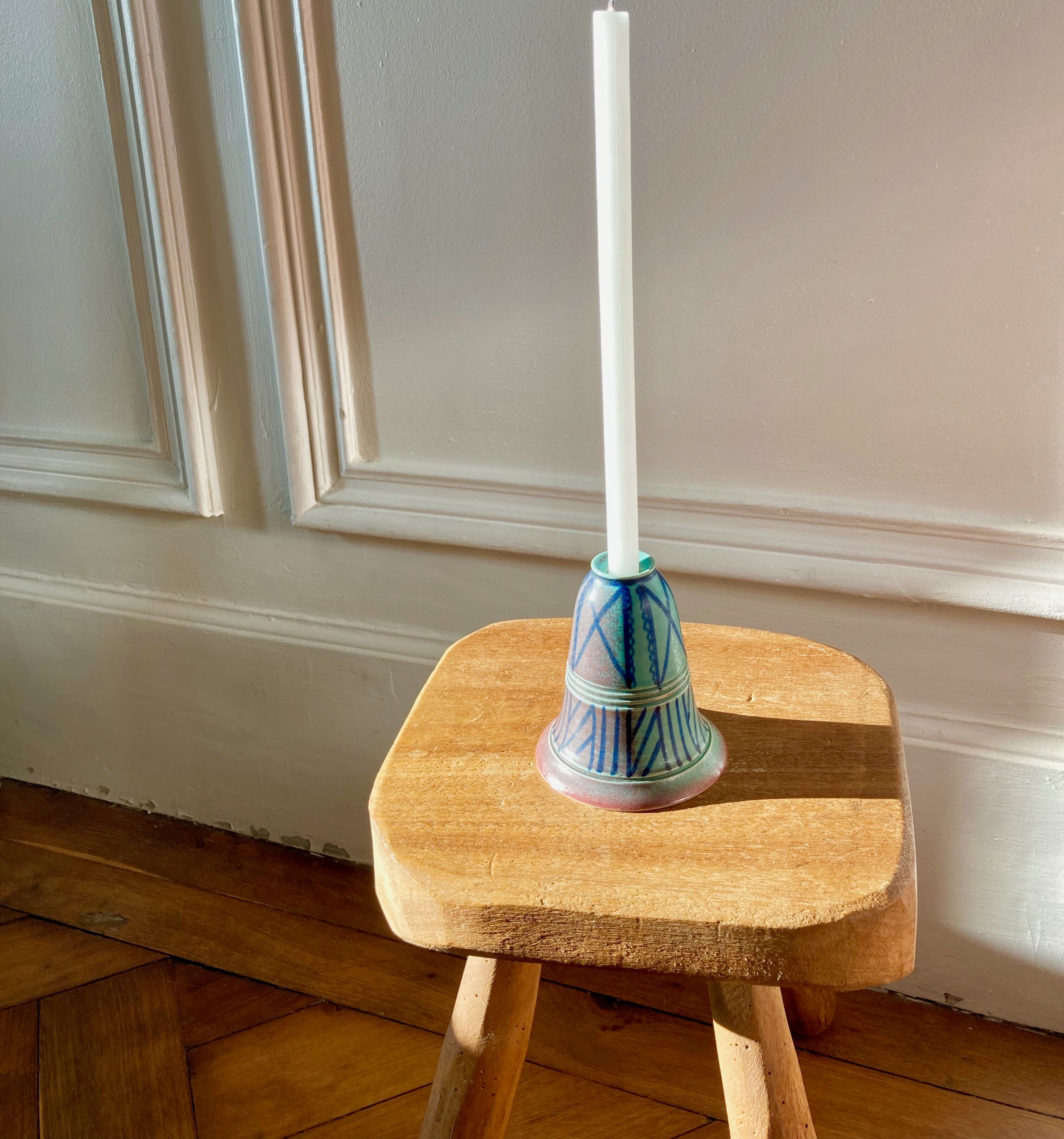 Stoneware candle holder