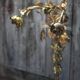 Pair of bronze and gold metal floral wall sconces, flower wall lamp.