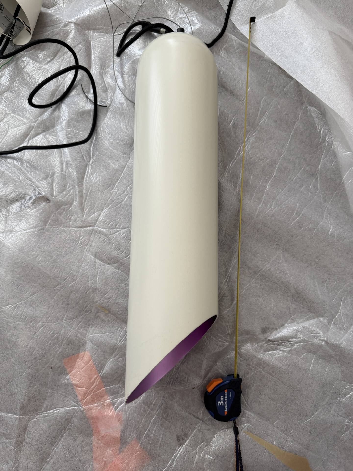 Suspension design white – metallic purple interior – Scandinavian style