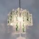 Mid-Century Italian Chandelier with Hanging Glass Plates Green Decor