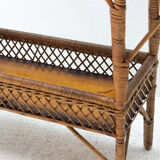 Mid century wicker and beech plant stand, 1960´s, Central Europe