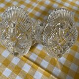 Salière double verre moulé transparent