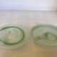 Pair of green glass paste pocket trays