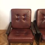 Brown vintage armchairs, 1960s