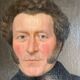 Ancient painting , portrait of a man signed A Delmére and dated 1845