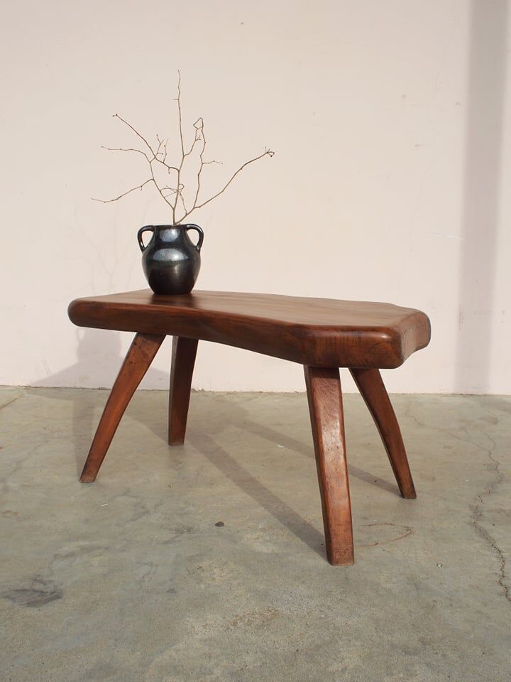 Brutalist solid wood table
