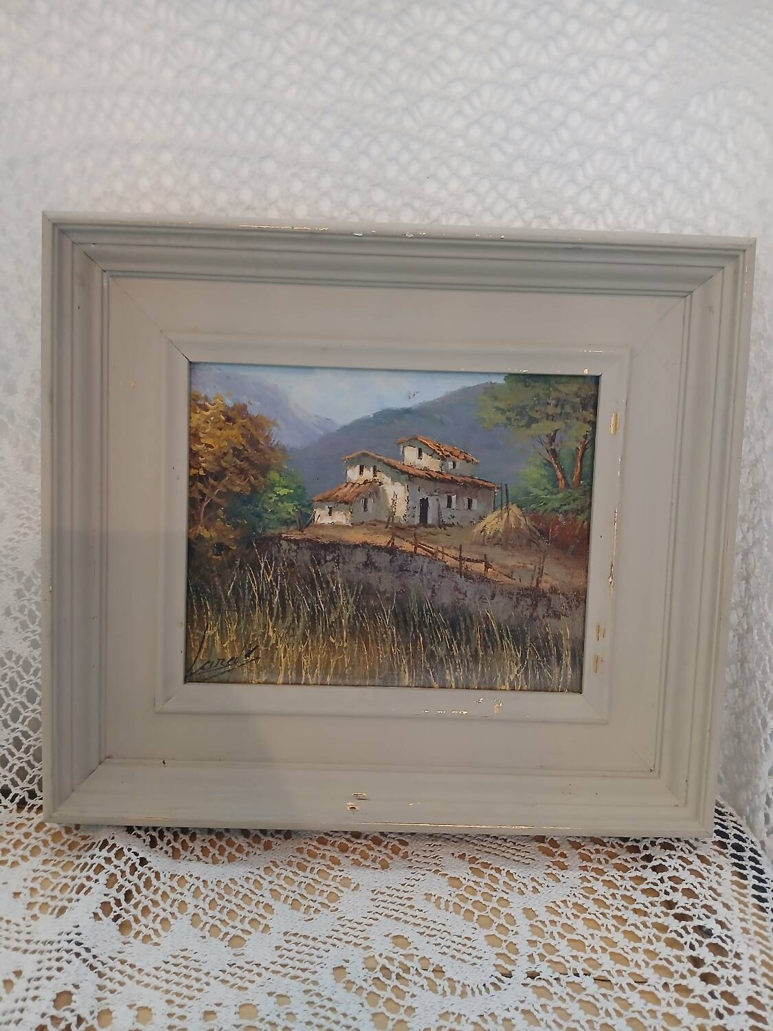 Oil painting of a Provençal landscape