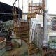 XXeme iron-cast spiral staircase