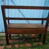 Ancient chestnut bench with armrests, late 19th century