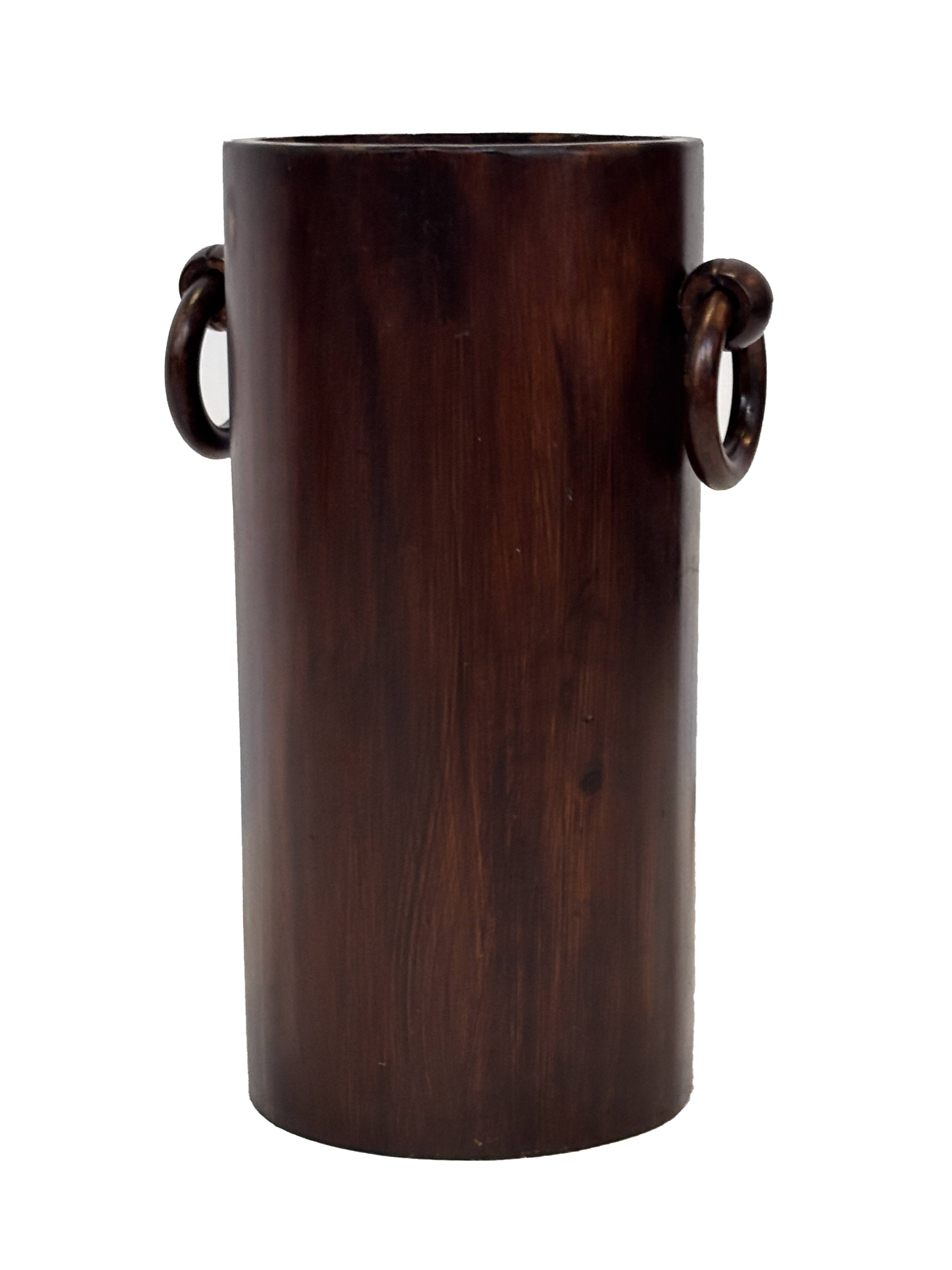 Vintage Wooden Cylinder Umbrella Stand, 1960s minimalist design