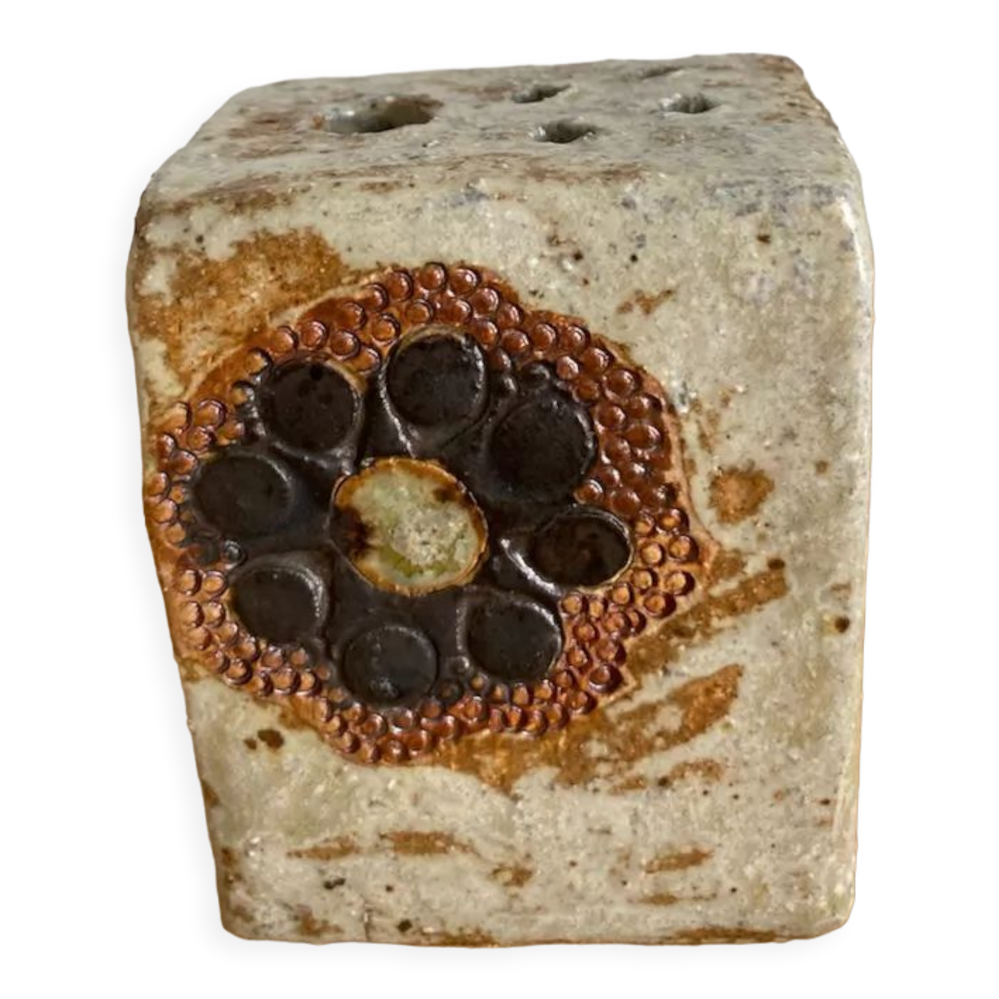 Handmade stoneware toothbrush holder