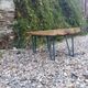 Table basse en bois massif et acier