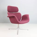Pierre Paulin Purple Lounge Chair "Big Tulip" F551 & Ottoman, 1960's