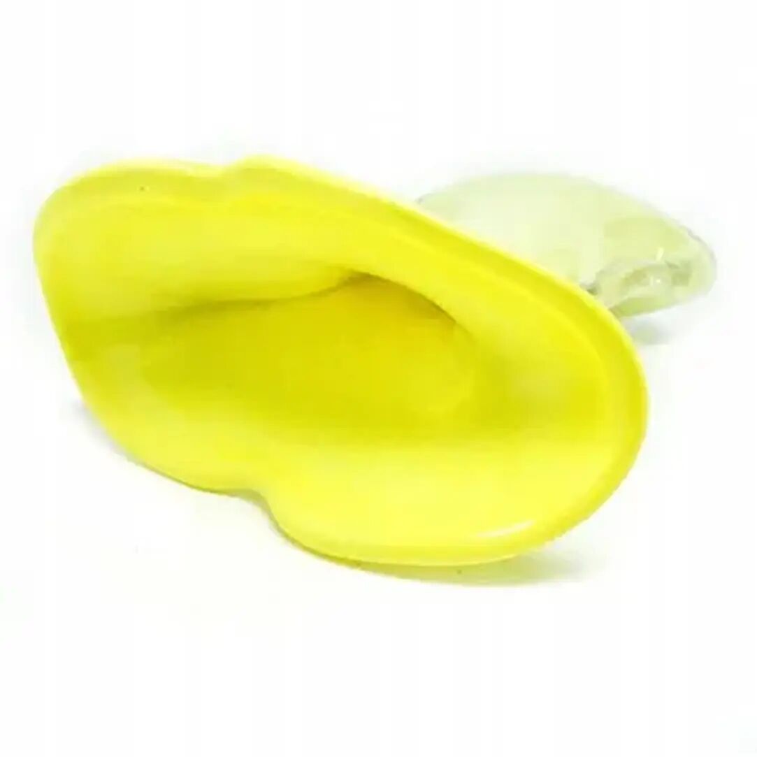 Vase en forme de nageoire de requin, moderne du milieu du siècle, en verre jaune, Pologne, années 1970