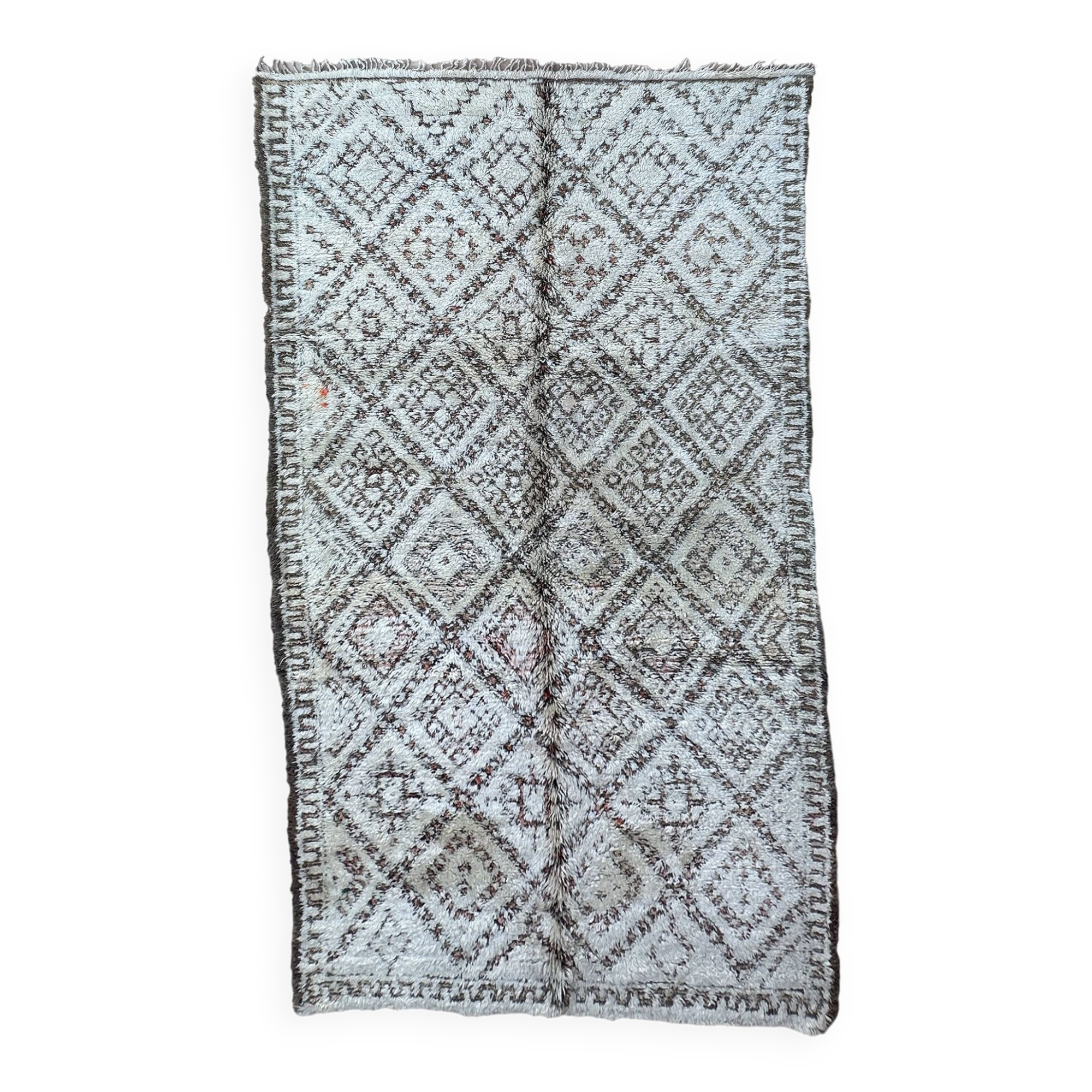 White Marmoucha Moroccan rug - 188 x 336 cm