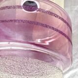 Vintage white and mauve pink frosted glass pendant lamp