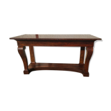 Large console with mahogany butt top red and white marble of the xix th century
