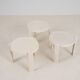 SET OF THREE STACKING SIDE TABLES IN WHITE MOULDED PLASTIC