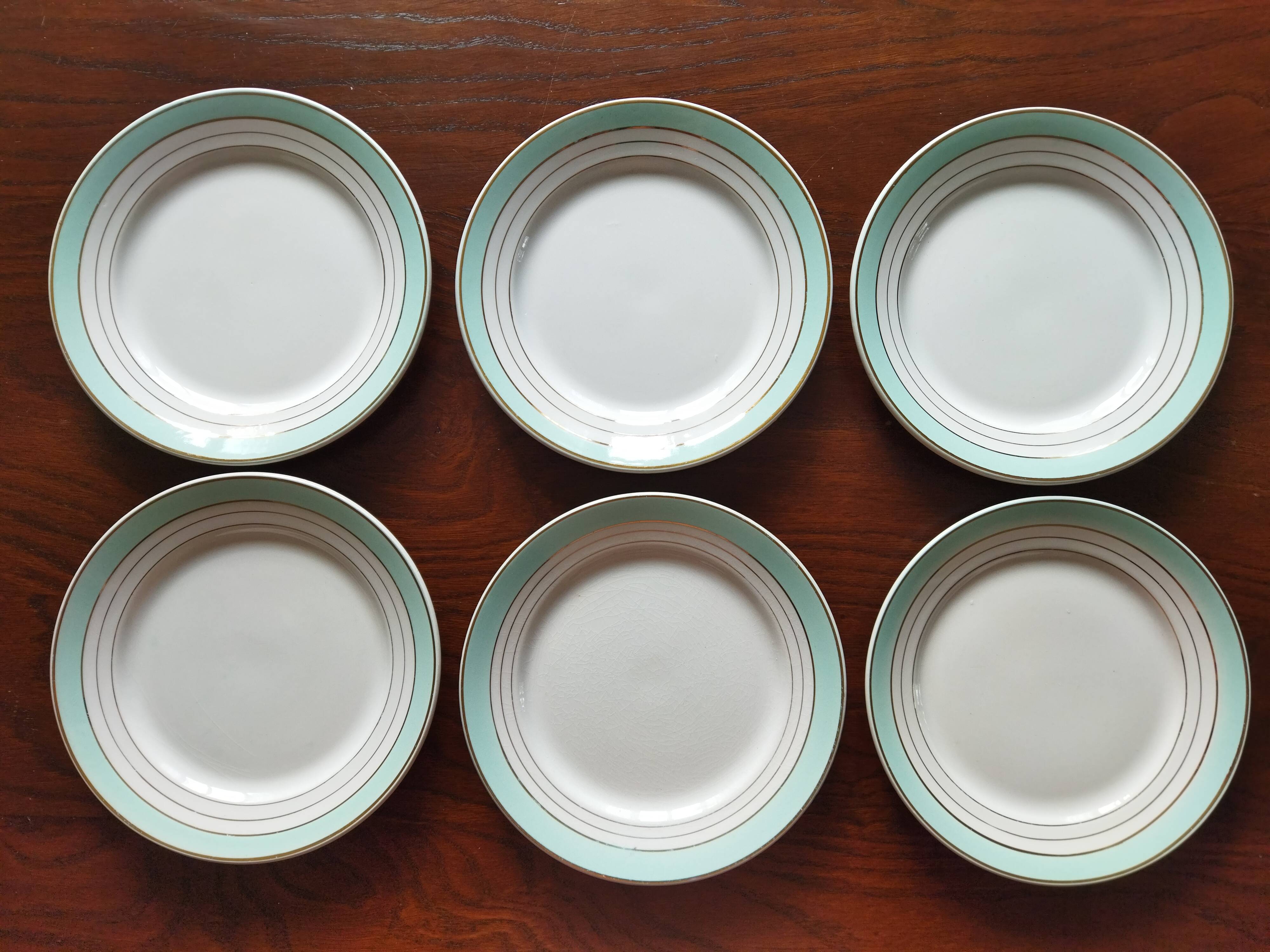 6 assiettes à dessert "Régence" K&G Lunéville